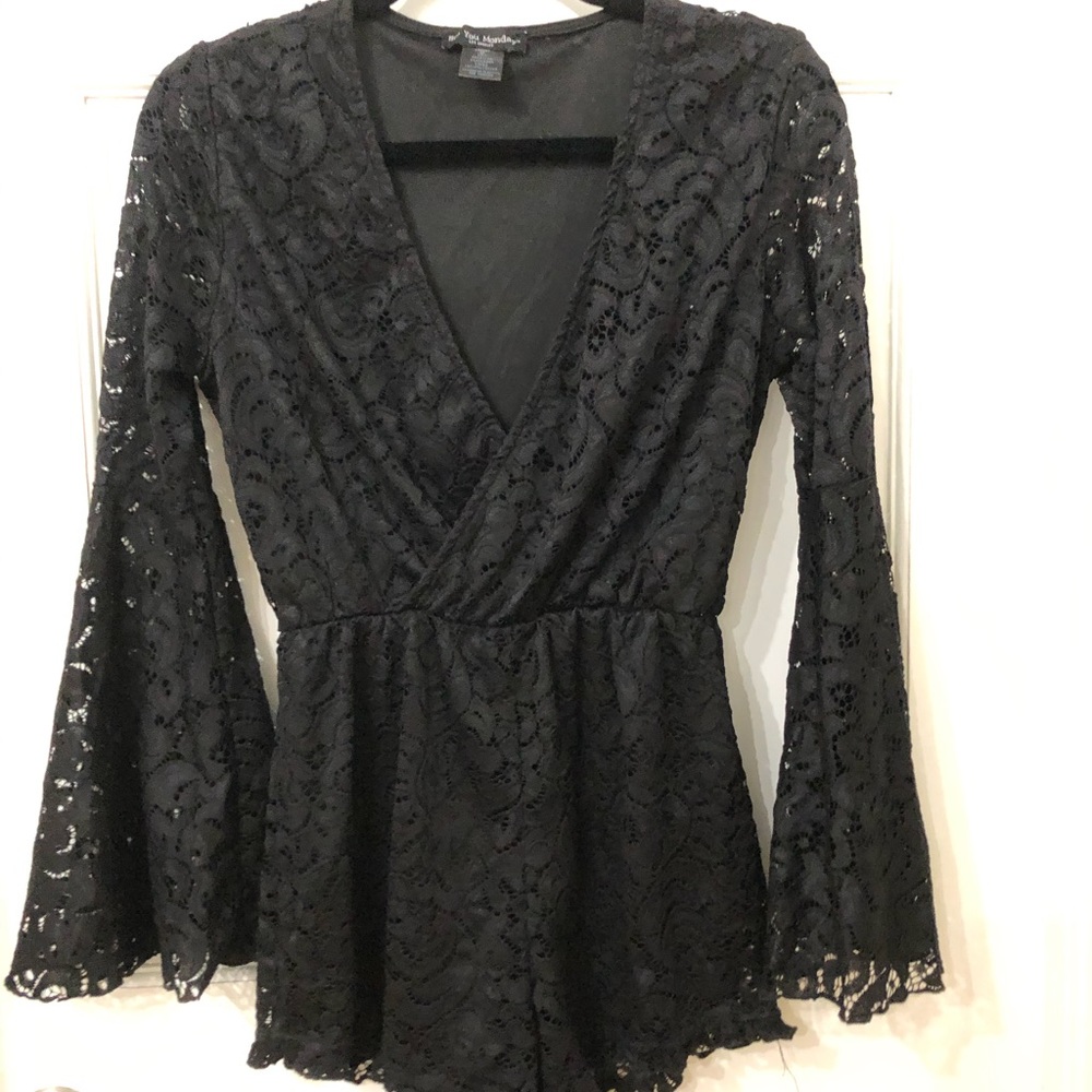 Black lace romper